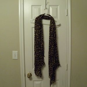 Long Leopard Print Scarf